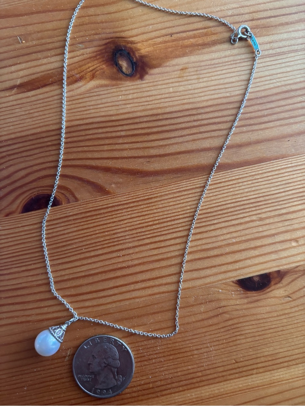Tiffany & Co. Ziegfeld Silver Pearl Pendant Necklace - Picture 3 of 5